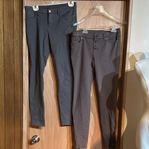 Ruehl No.925 Women's Skinny Jeans in Charcoal and Dark Brown